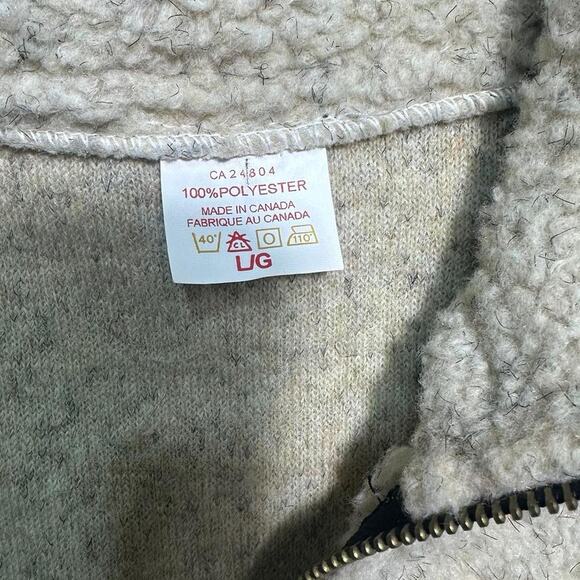 Vintage 90s Canada Niagara Falls Fleece Quarter Zip Sweatshirt Mens Large Tan - Picture 4 of 4